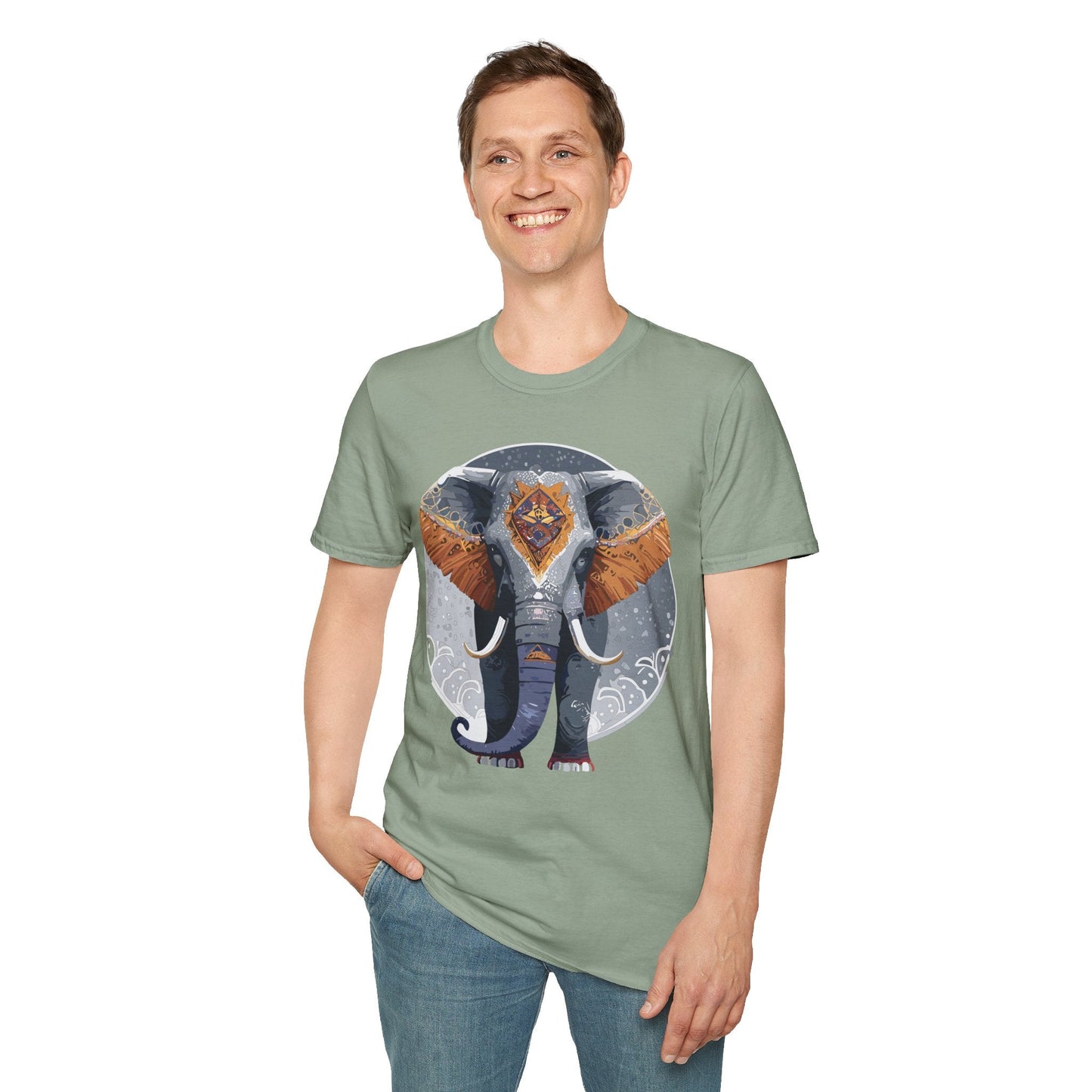 Elephant T Shirt Unisex Short Sleeve Tee SoftStyle Gildan 64000 One Hundred Percent Cotton