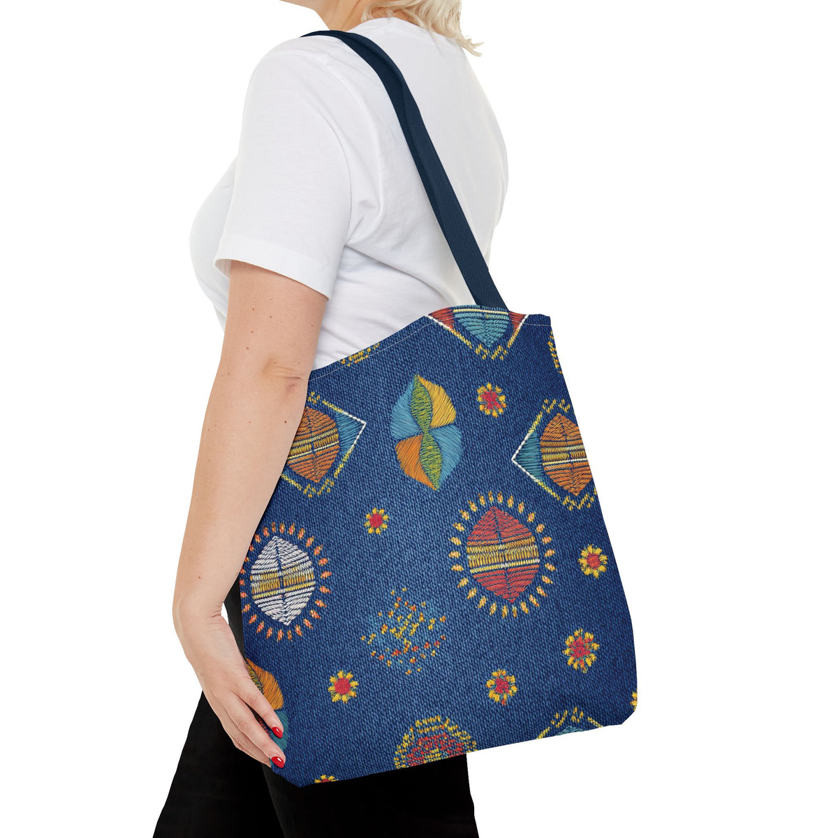 Diwali Graphic Denim Fabric Imitation Print Unisex Canvas Bag Poly Spun 3 Sizes Tote Bag 205-5