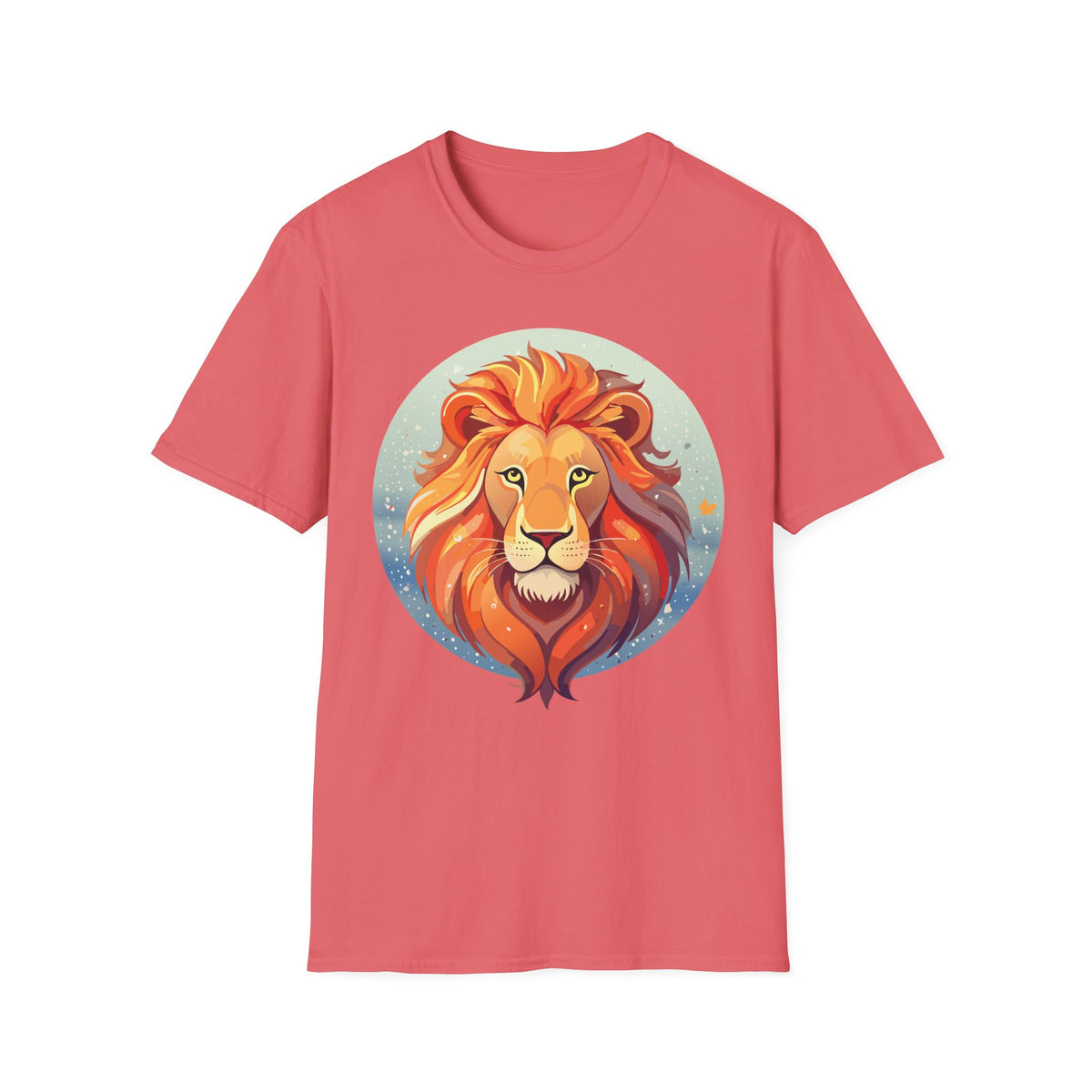 Majestic Lion Portrait T-Shirt | Colorful Roaring Mane Graphic