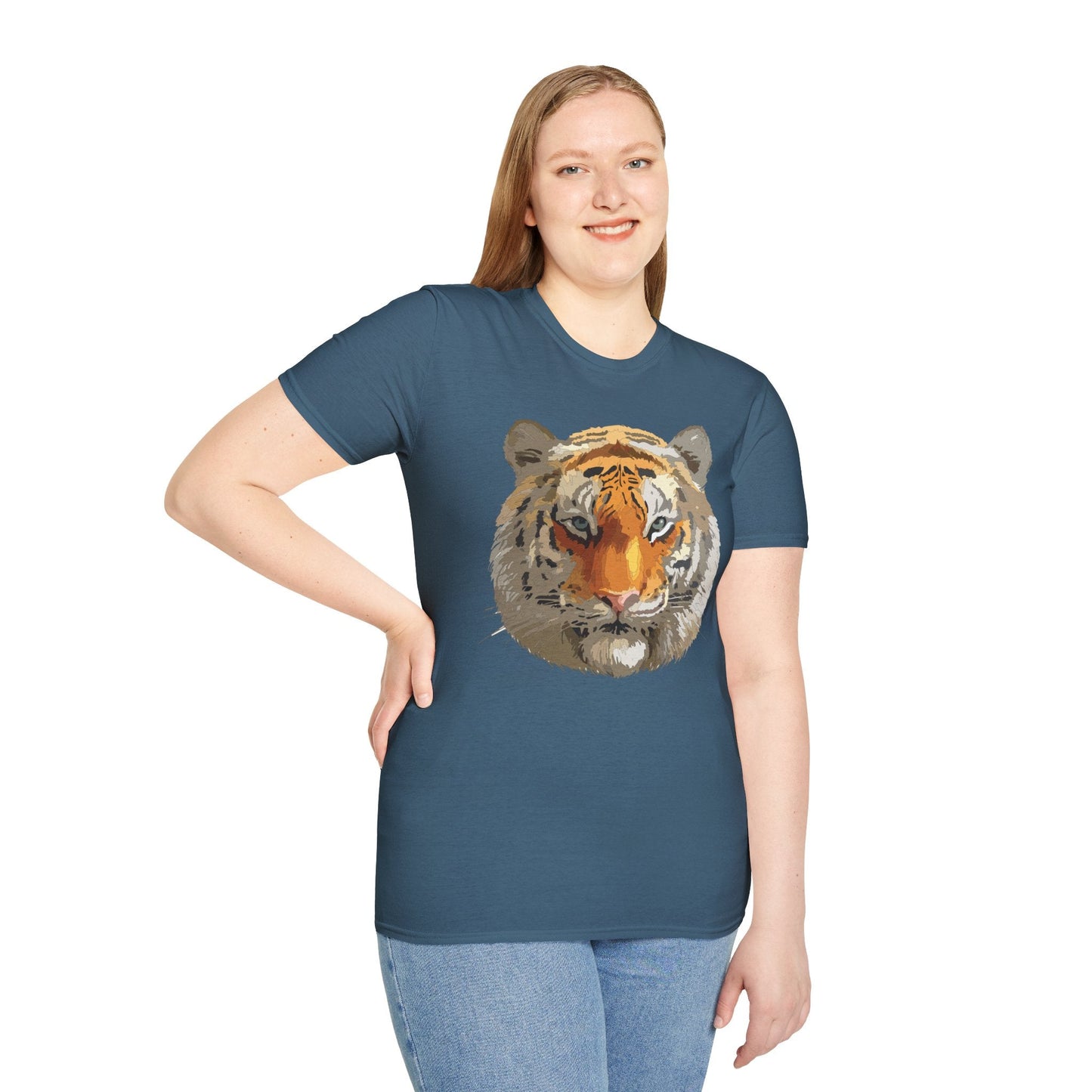 Unisex Tiger Shirt Animal Print Tee Gildan Softstyle Cotton Quality
