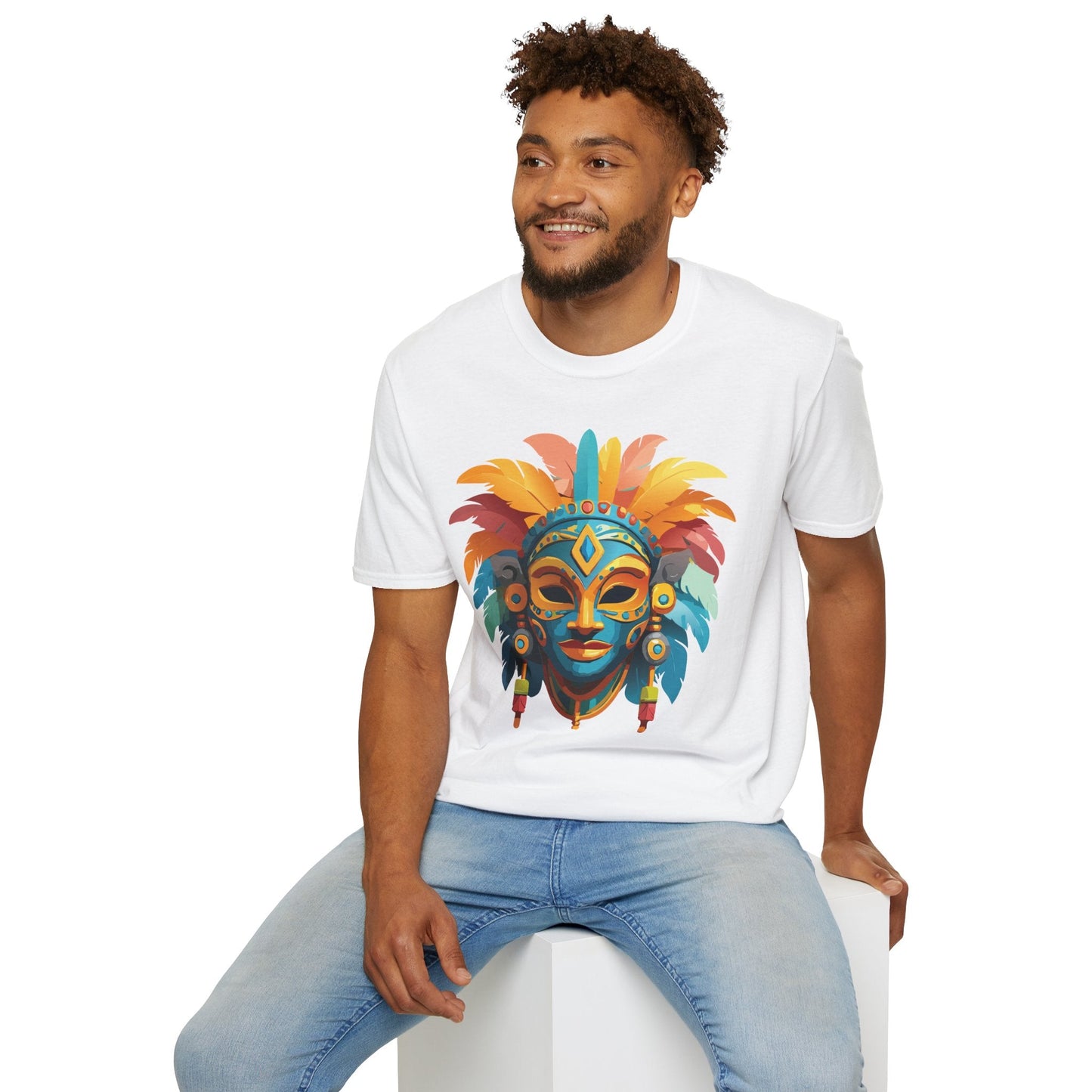 Mask Tee Shirt Unisex Graphic Design Short Sleeve Tee Gildan Softstyle 64000 Ring Spun Cotton