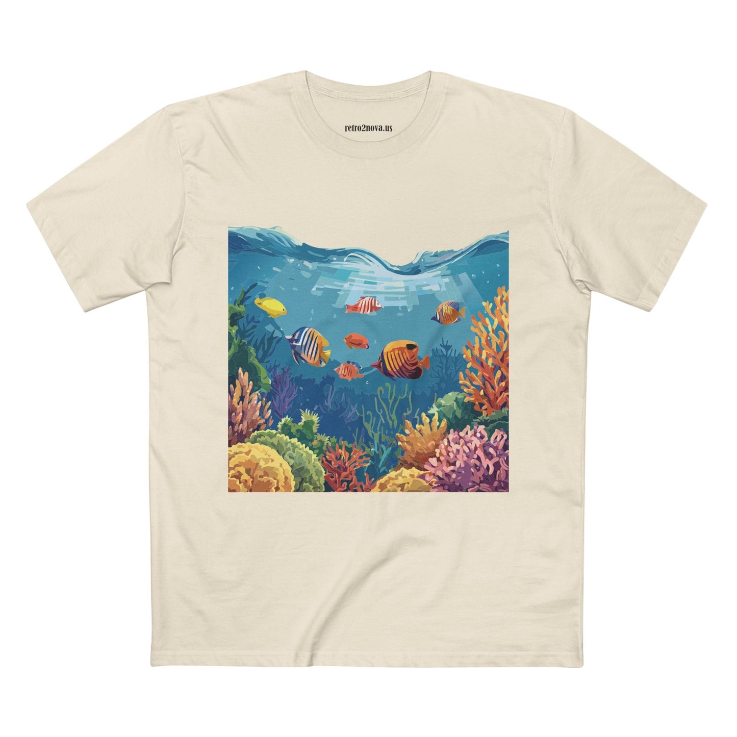 Ocean Pacific OP-25 Unisex Premium Cotton Tee With Original Art Design By Retro2Nova Art Collection