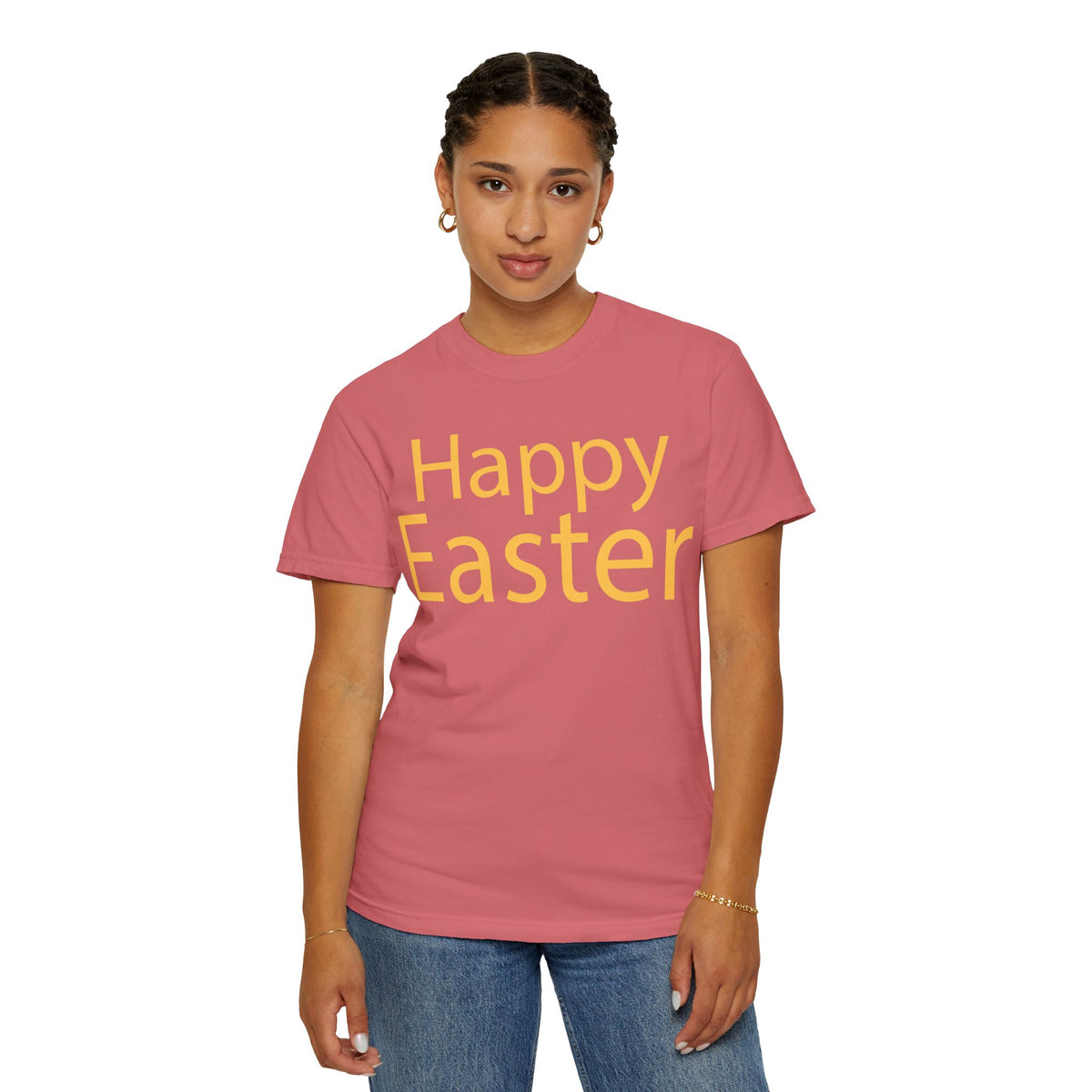 Happy Easter T-Shirt, Tee Shirt with Easter Signature, T Shirt with Easter Prints, Tee Shirt with Easter Design