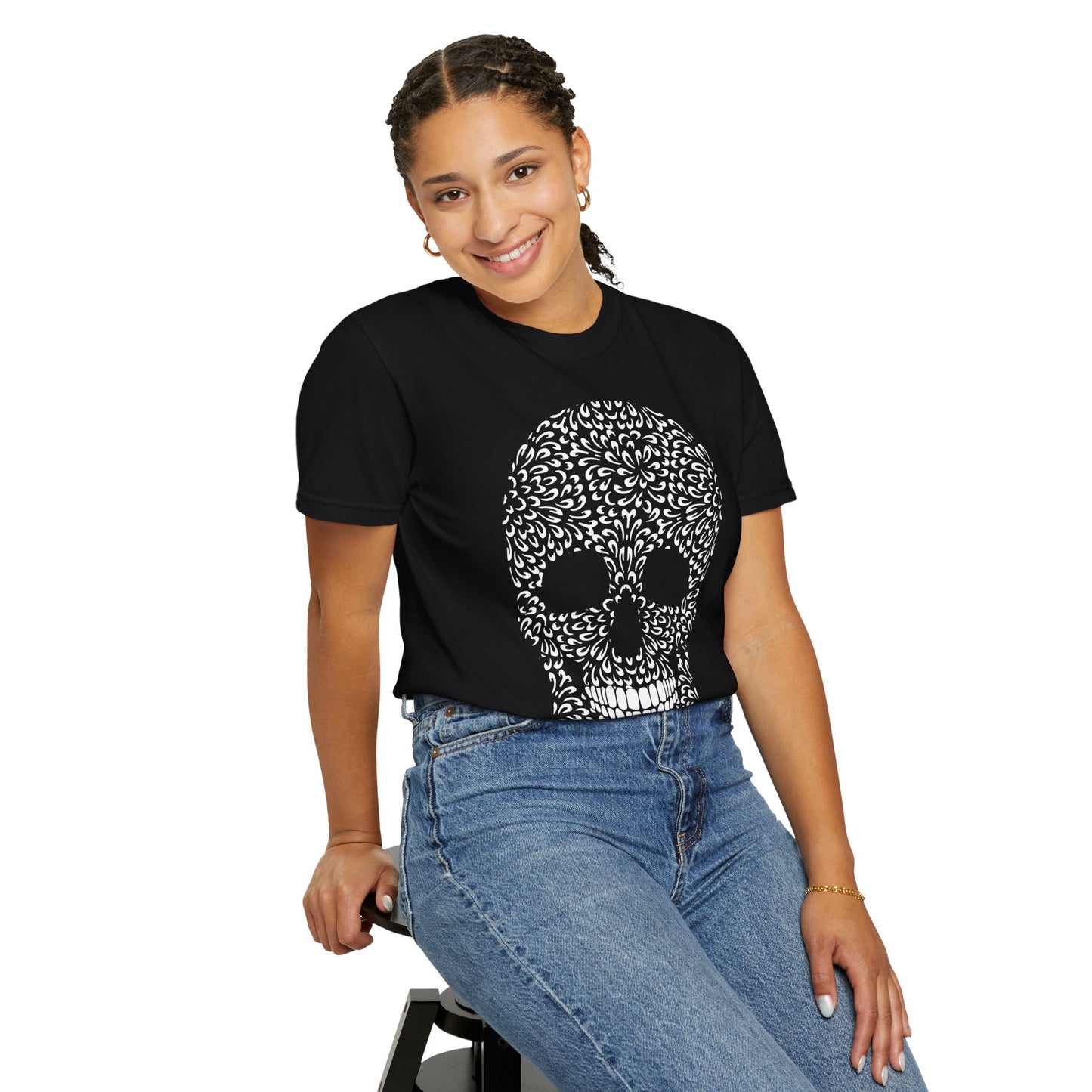 Unisex-T-Shirt aus Baumwolle mit Totenkopf 