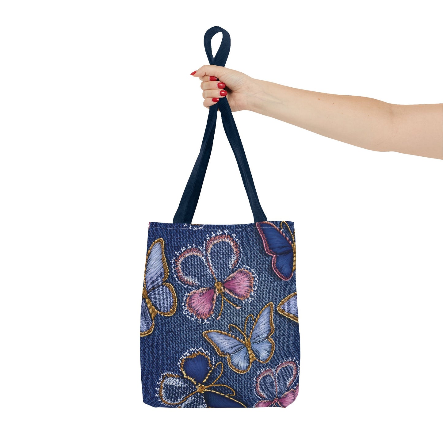 Denim Fabric Imitation Print Unisex Canvas Bag Poly Spun 3 Sizes Tote Bag 179