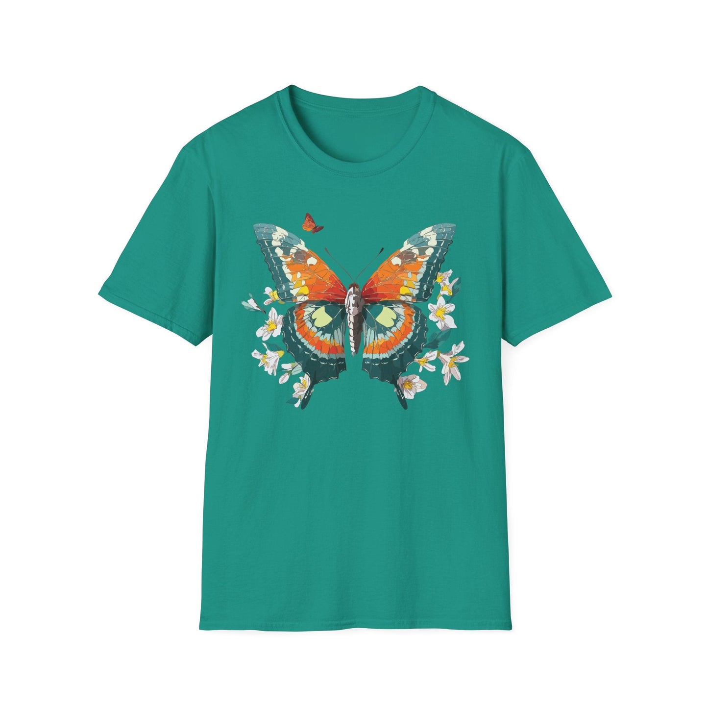 Butterfly T Shirt Unisex Softstyle Gildan 64000 100 Percent Ring Spun Cotton Monarch Tee