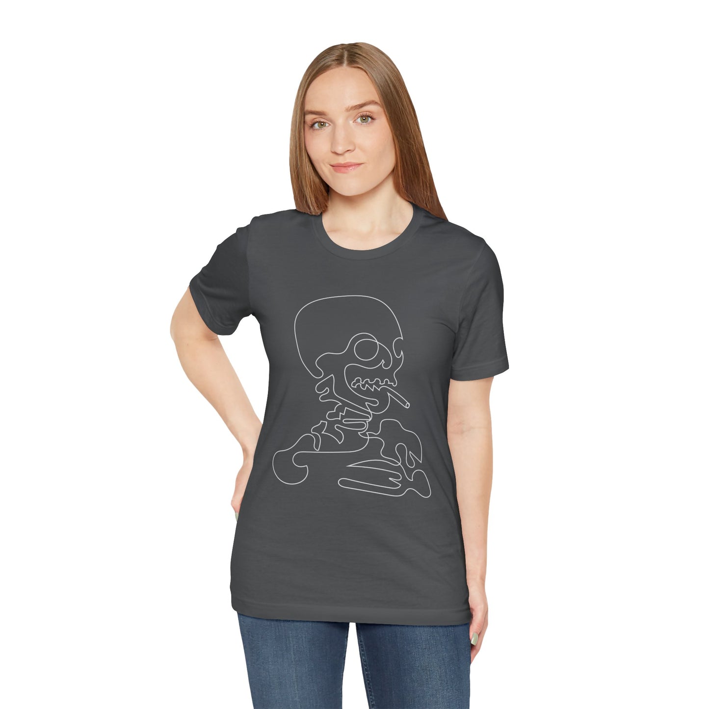 Unisex Cotton Tee Shirt with Skull