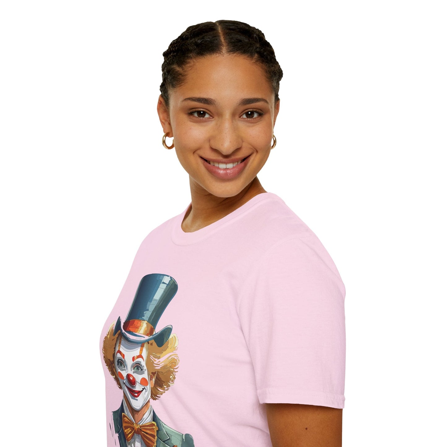 Funny Clown Shirt Unisex T Shirt Circus Style Tee With Scary Man Artwork Gildan 64000