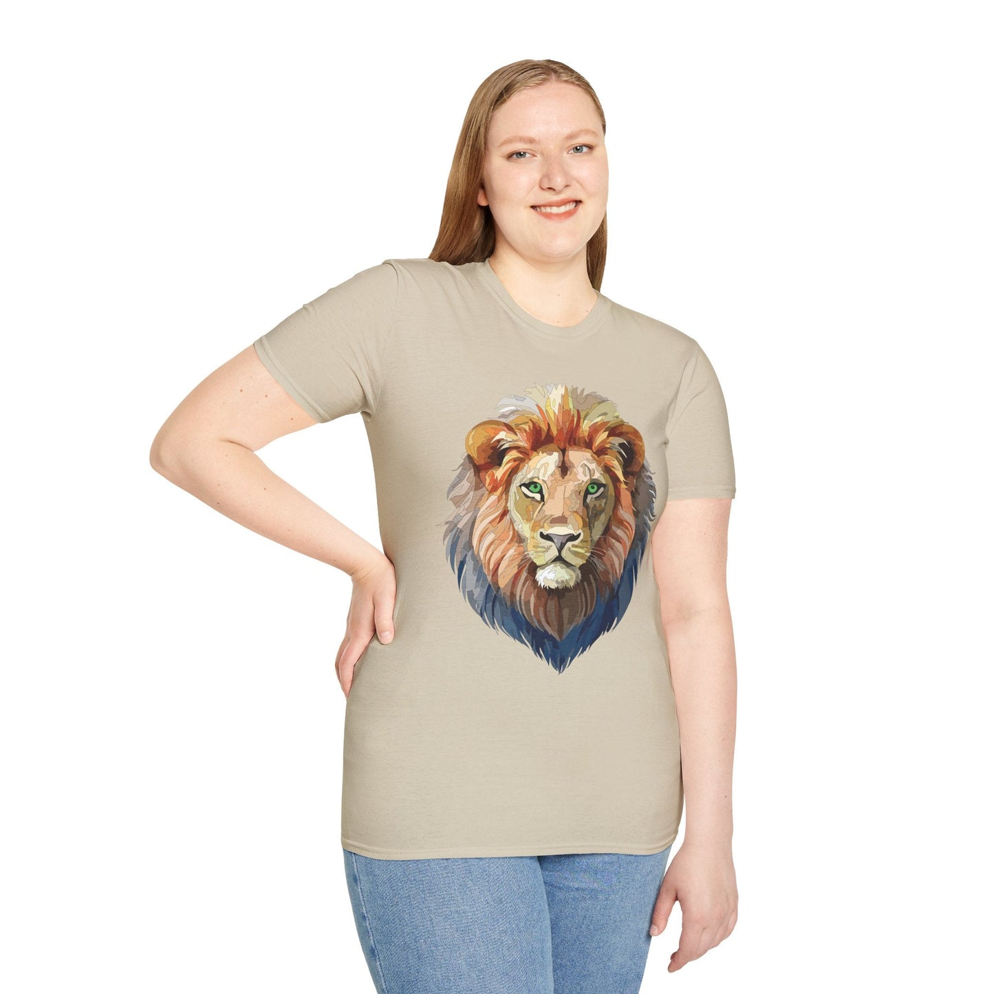 Lion Shirt Unisex Animal Tee Gildan Softstyle 64000 Cotton Comfort