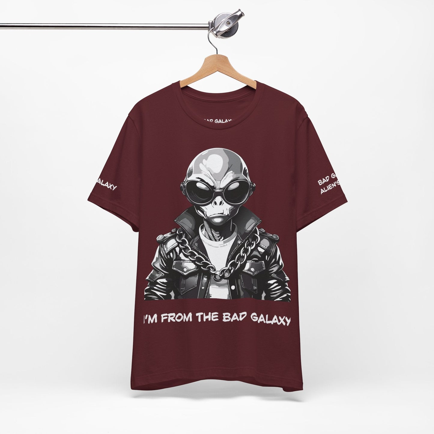 Tee Shirt With Alien From Bad Galaxy 100 Percent Cotton Made To Order Eco Friendly Inks Tee