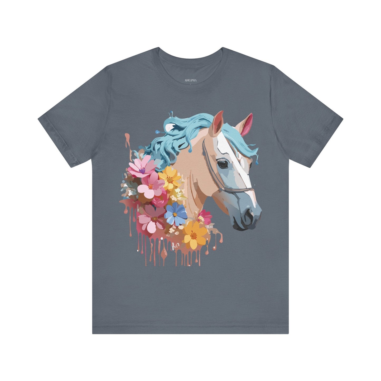 Unisex Horse Graphic Tee From Adelpha Vintage Inspired Art Shirt Short Sleeve Jersey