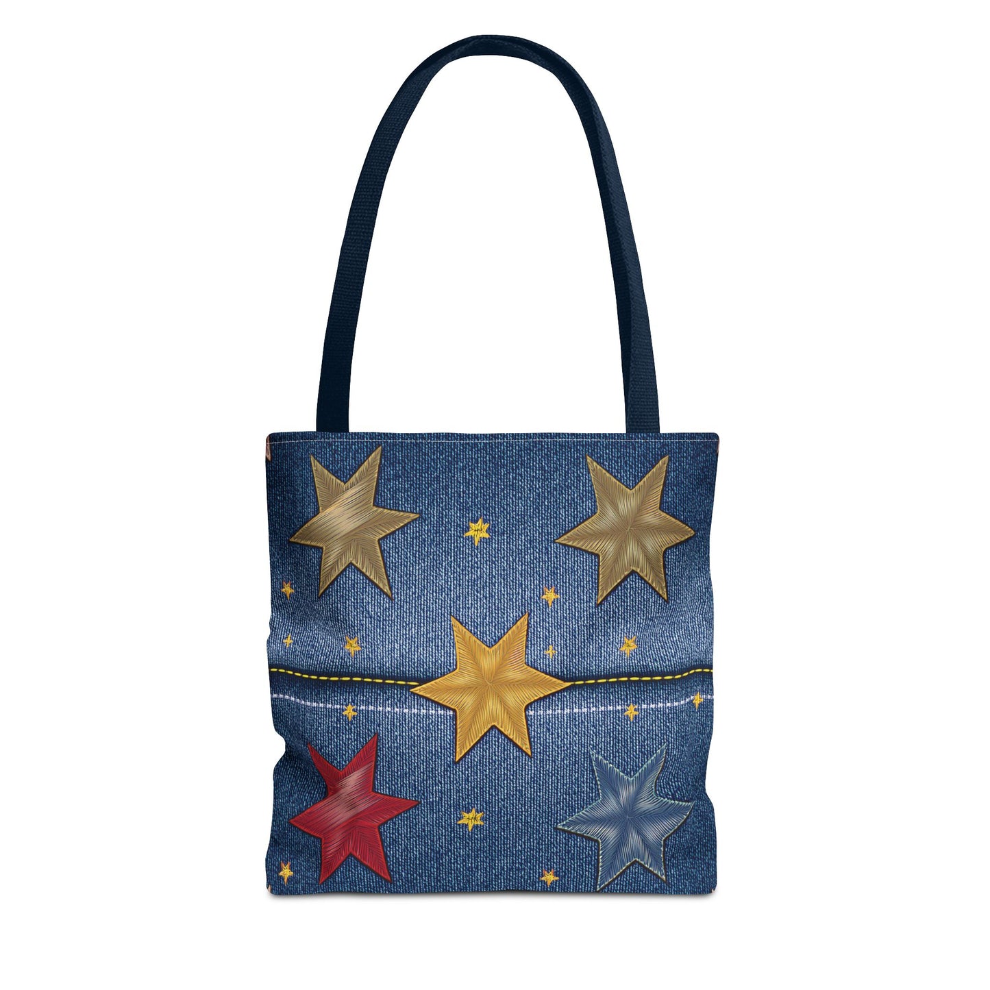 Denim Fabric Imitation Print Unisex Canvas Bag Poly Spun 3 Sizes Tote Bag 181-3