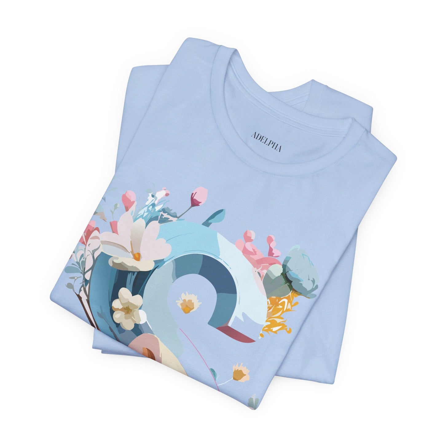 Letter S Shirt Graphic Tee Unisex Short Sleeve Vintage Inspired Adelpha Art Design