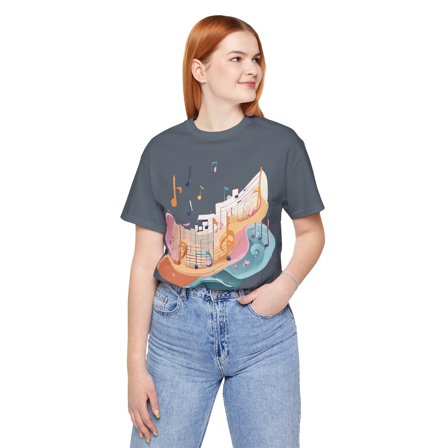 Music Graphic Unisex 100 Cotton Vintage Art with Musical Elements Tee 27