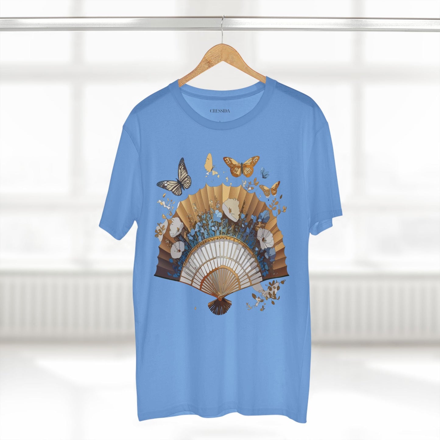 Antique Fan Graphic Design T-Shirt Unisex 100 Cotton Floral Carnival Artwork Tee 1