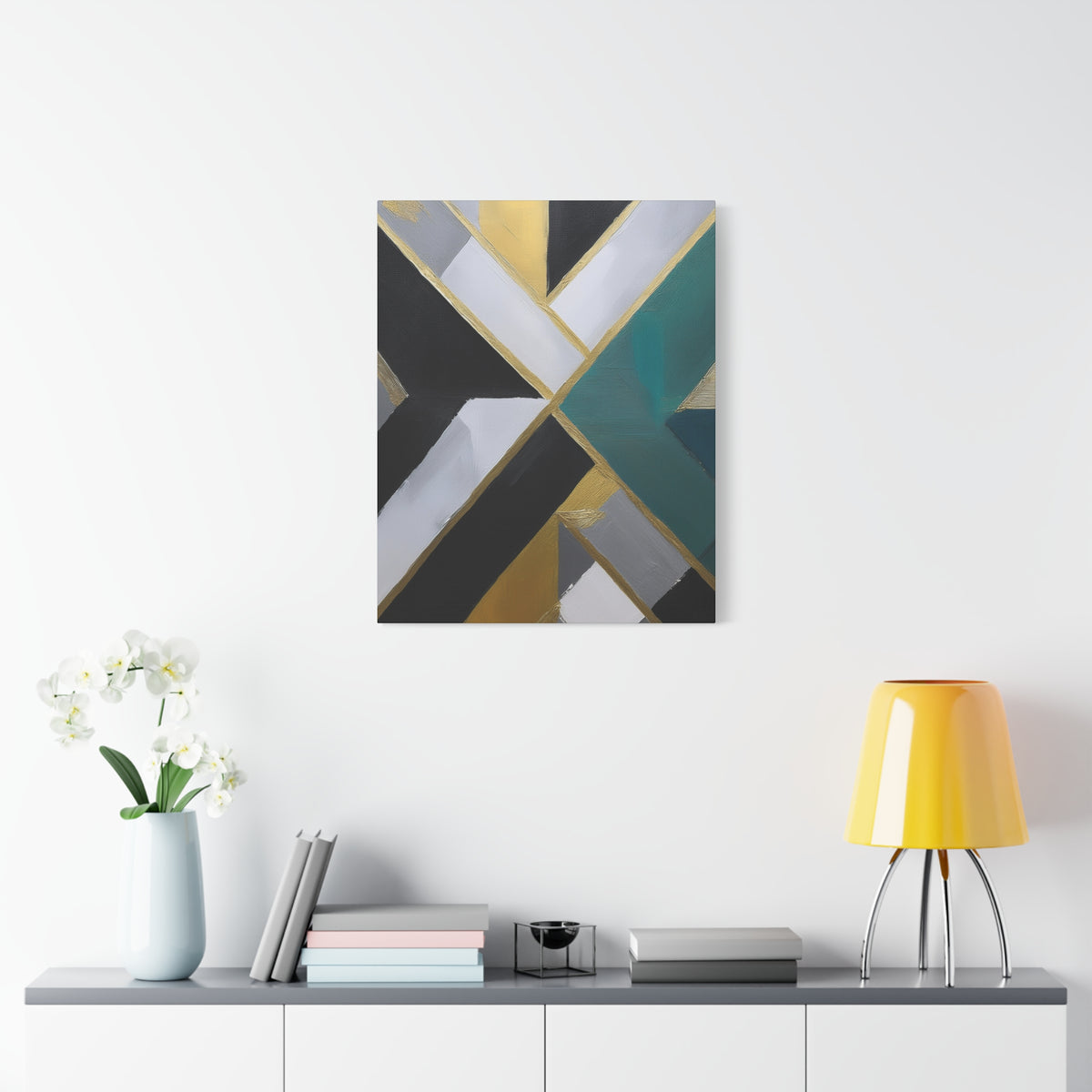 Abstract Geometric Painting Print Canvas 20x24,20x30,24x30 24x32,24x36,30x40 32x48,36x48,40x60 Pine-Wood Inner Frame ABS-76
