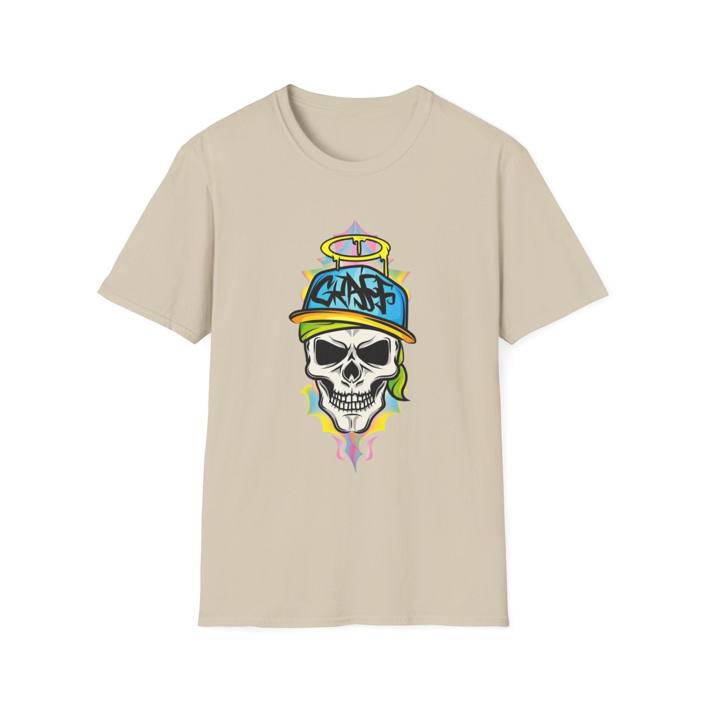Unisex Skull Graphic Tee Shirt With Skeleton Design Softstyle 64000 100 Percent Ring Spun Cotton