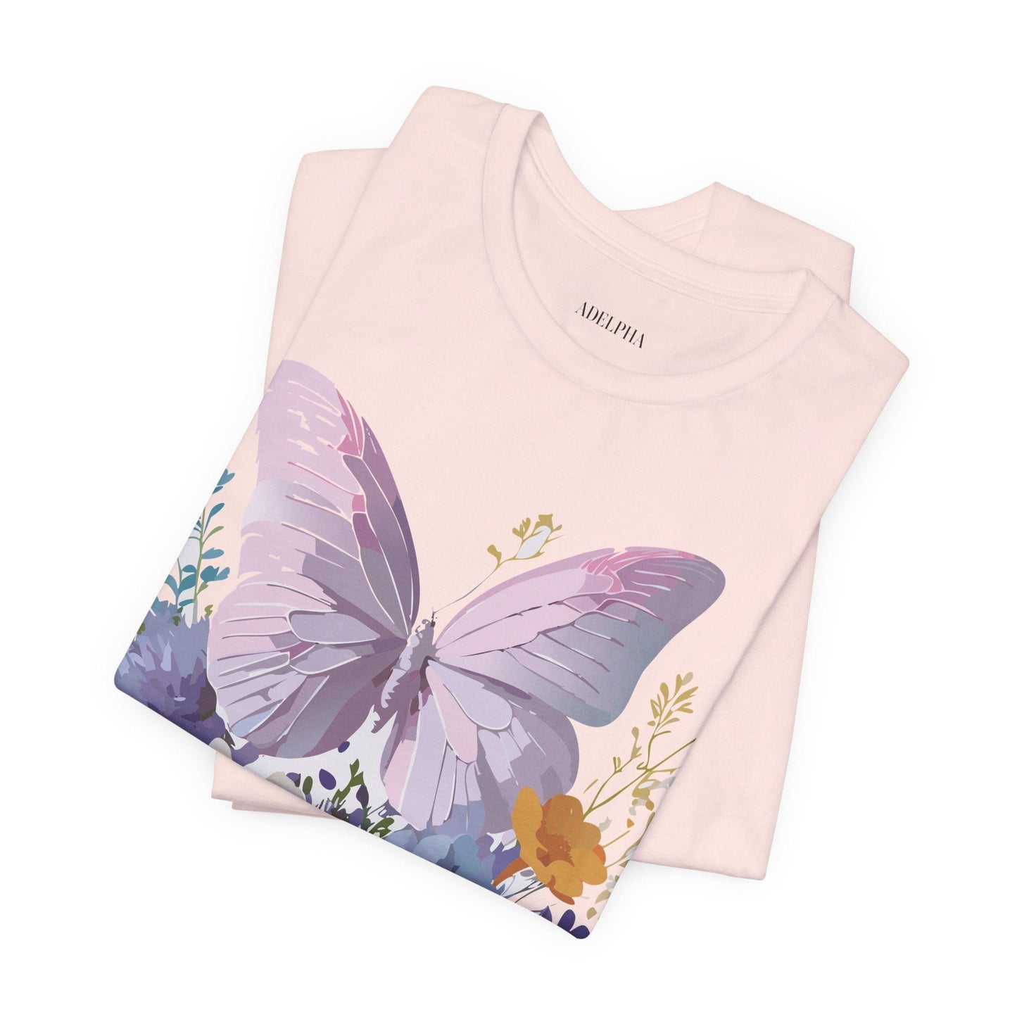 Butterfly Graphic Unisex 100 Cotton Lightweight Vintage Floral Design Jersey Tee 46