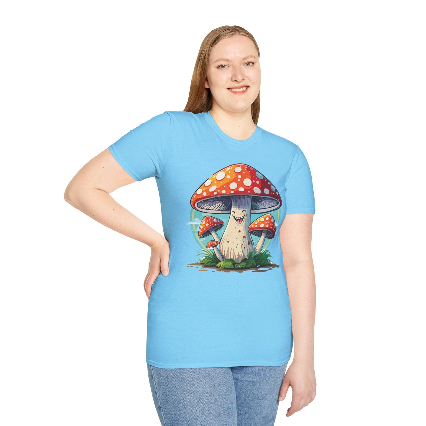 Mashroom Tee Shirt Unisex Funny Mashroom Design Softstyle Cotton Tee For Everyday Comfort