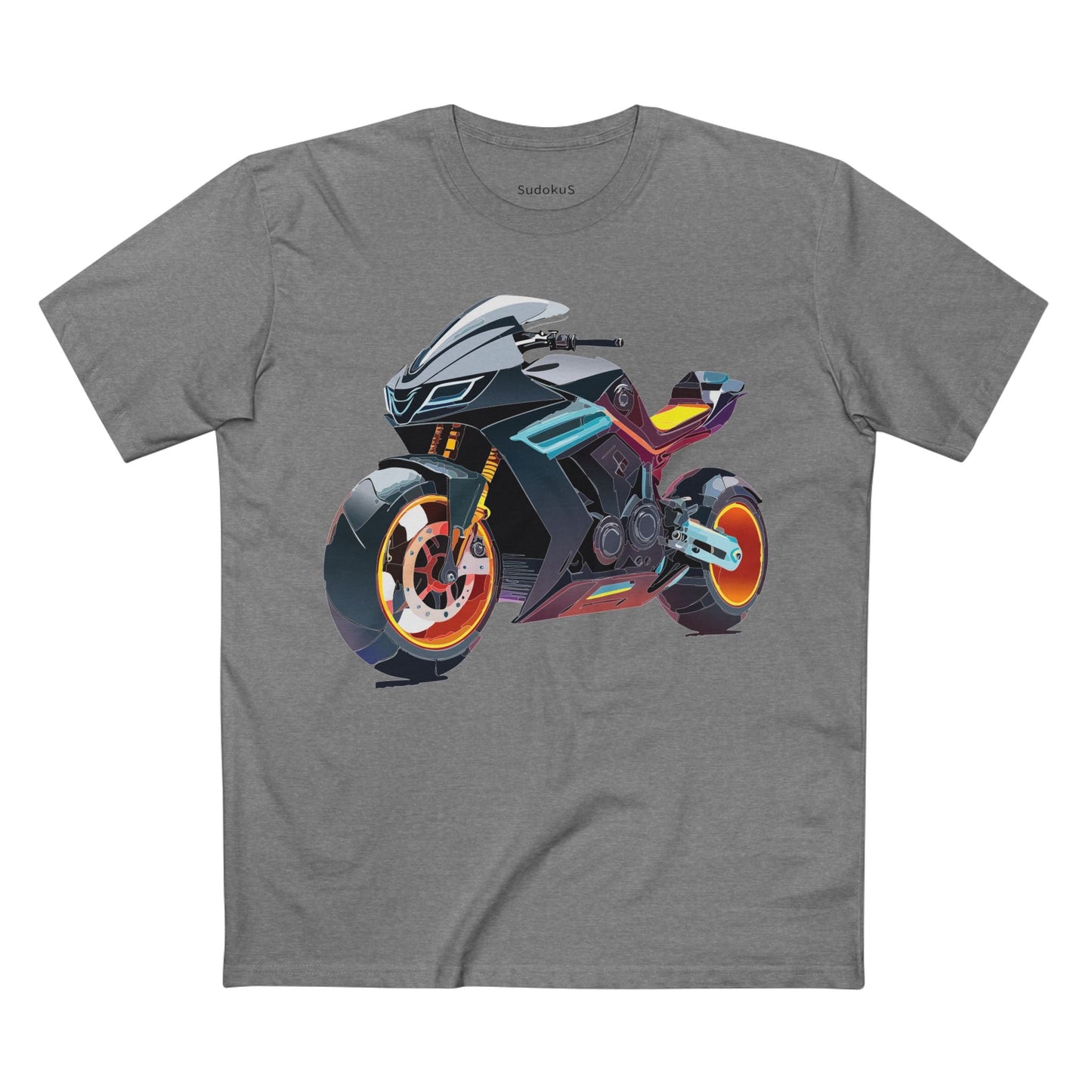 Moto Bike Graphic Unisex 100 Cotton Staple Tee 34