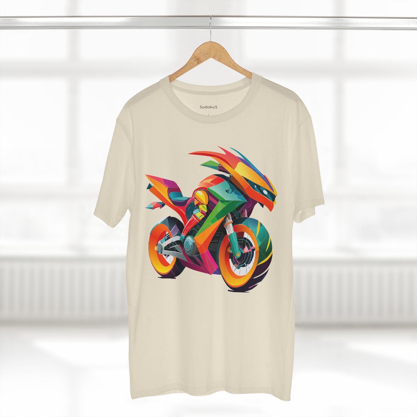 Moto Bike Graphic Unisex 100 Cotton Staple Tee 9