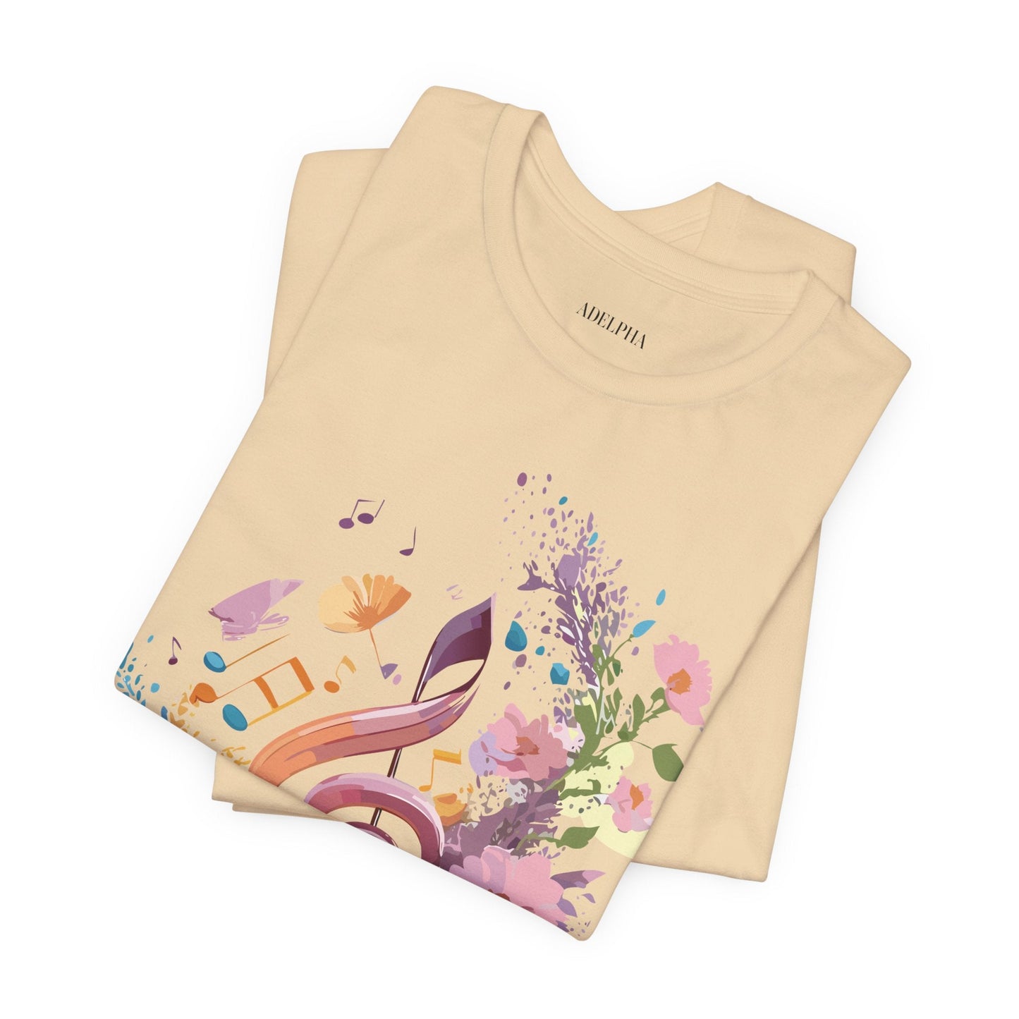 Music Graphic Unisex 100 Cotton Vintage Art with Musical Elements Tee 115