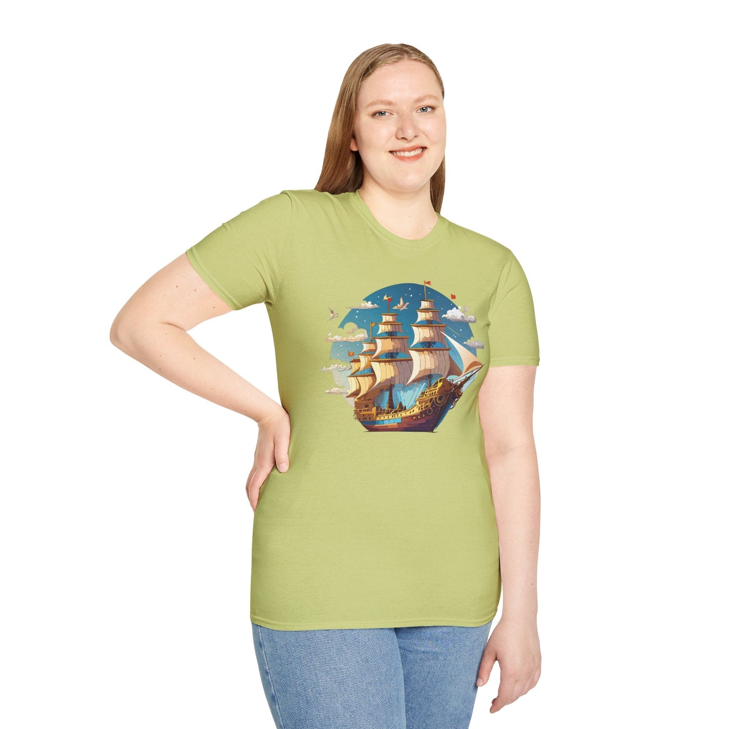 Ship T Shirts Frigate Vessel Tee Shirt Unisex Gildan Softstyle 64000 Cotton Tee Comfort Fit