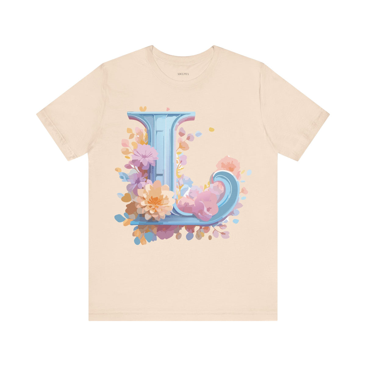 Letter L Graphic Unisex Cotton Bella+Canvas Tee with Art Letter Design