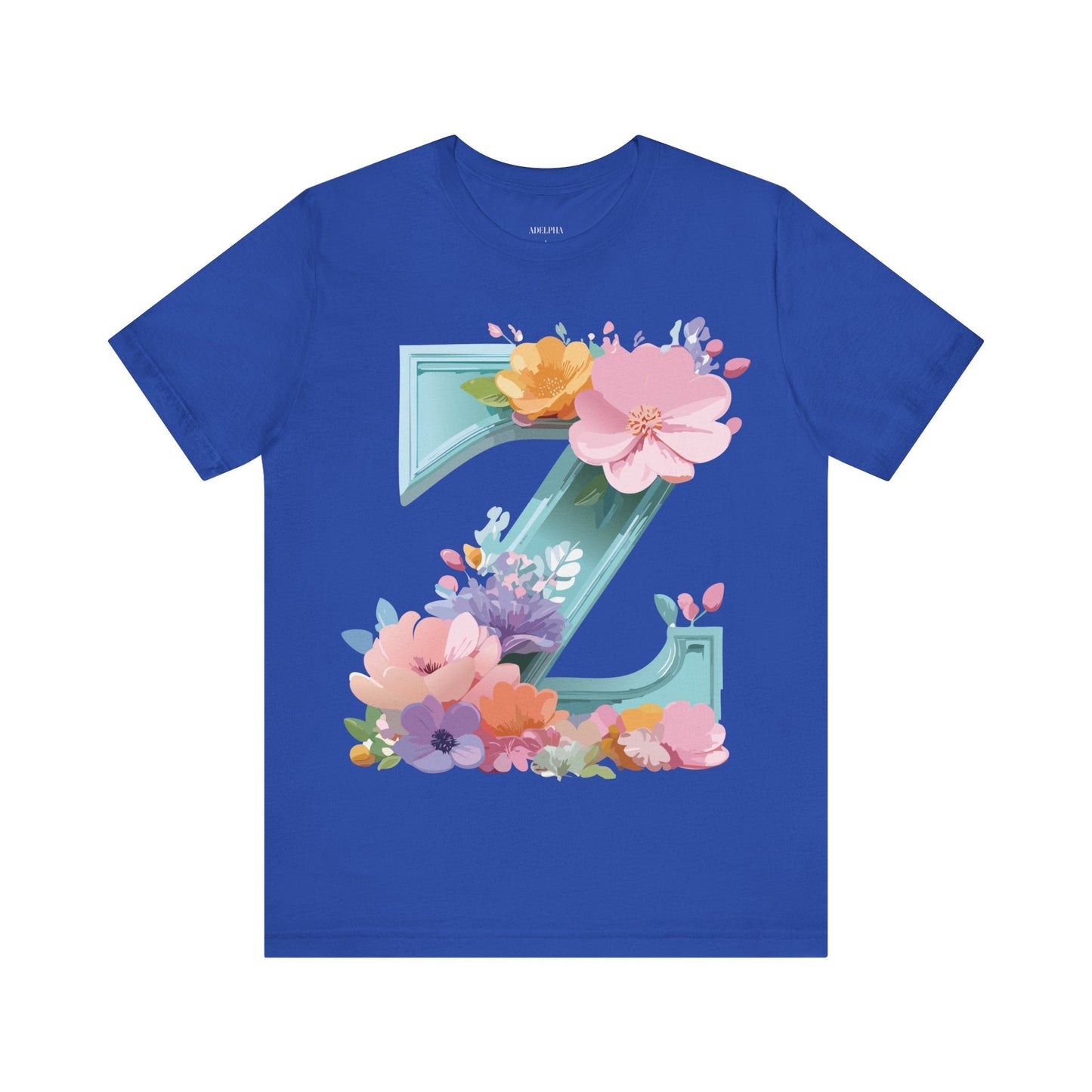 Letter Z Shirt Graphic Tee Unisex Jersey Short Sleeve By Adelpha Vintage Inspired Artwork