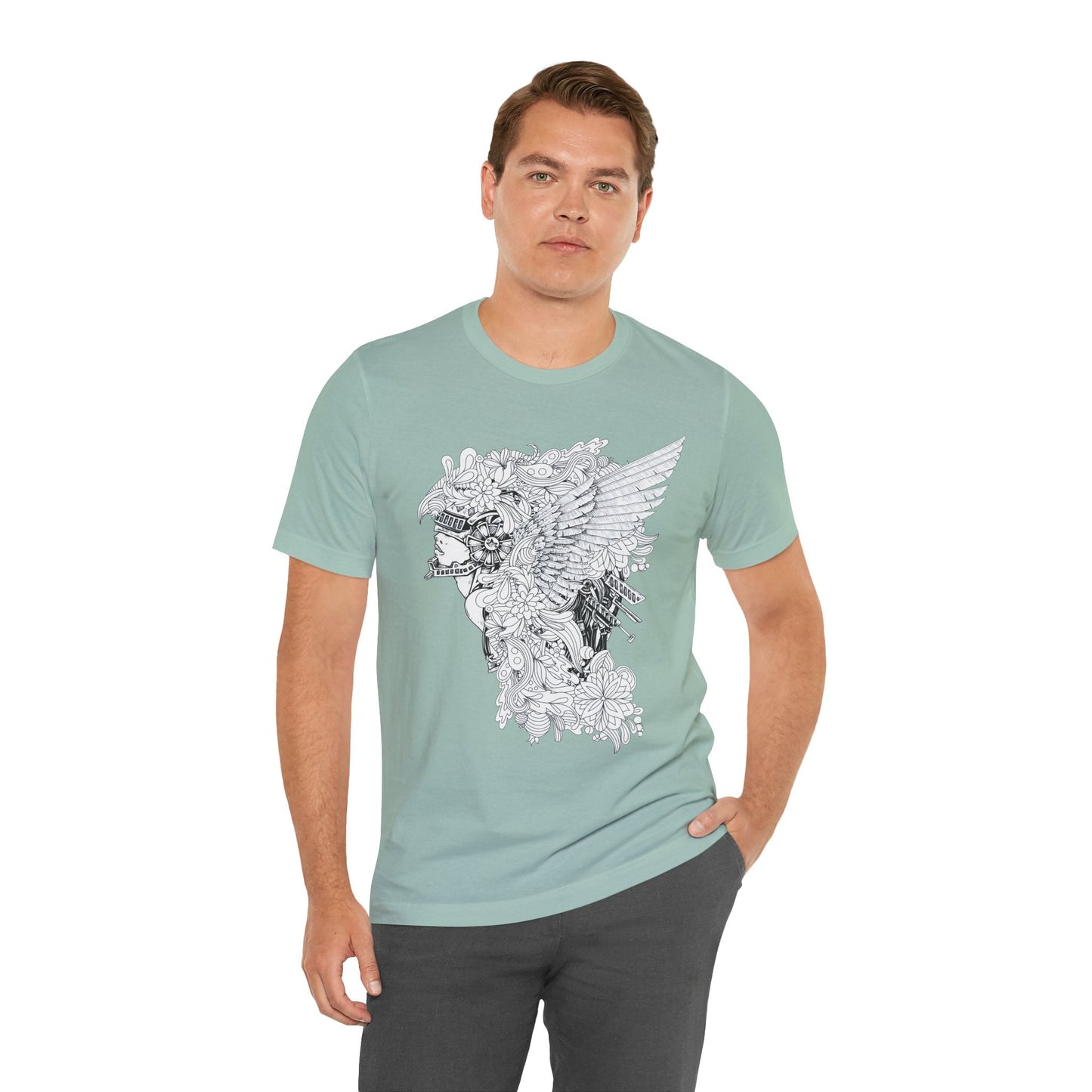 Eagle Illustration Graphic Unisex Cotton T-Shirt r26