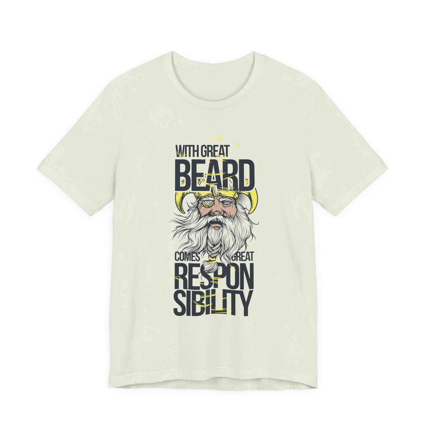With Great Beard Comes Great Responsibility Tee Viking Beard Graphic Shirt A-2