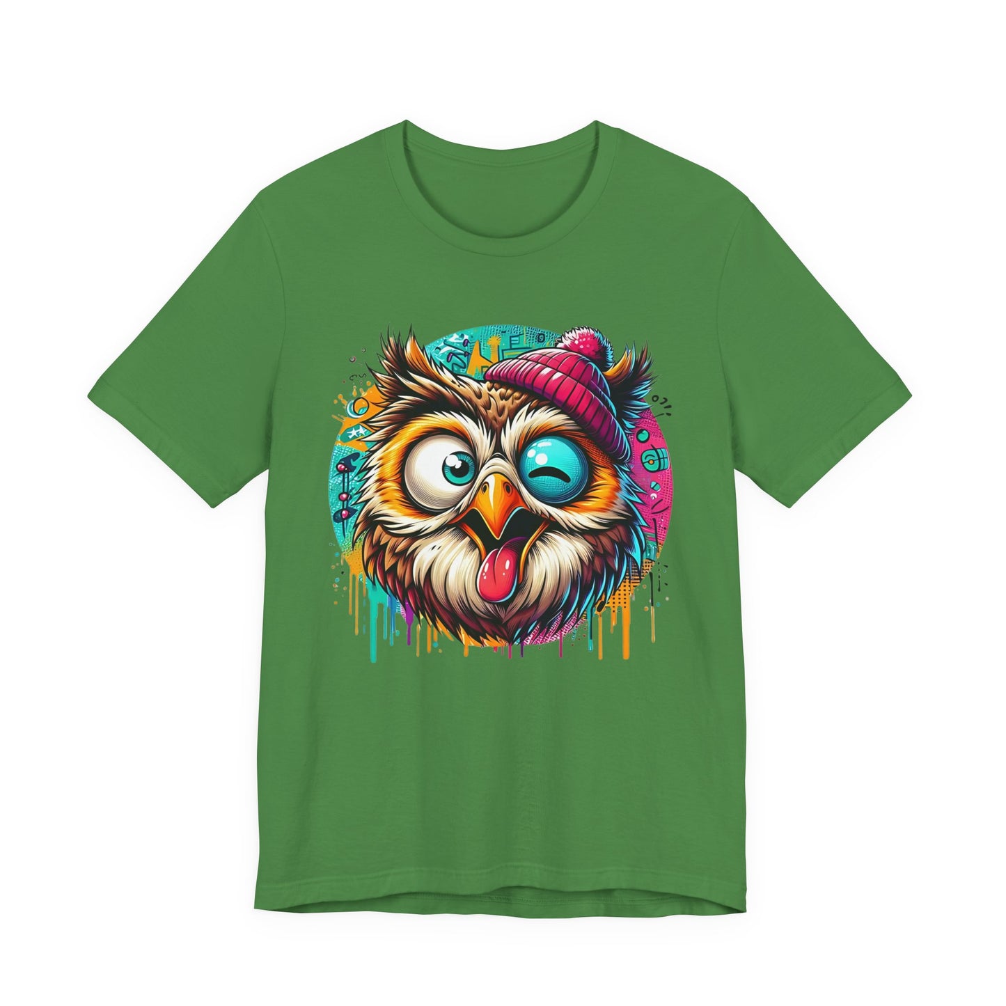 Colorful Owl Graphic Tee, Fun Owl Shirt, Funny Bird Shirt, Cute Cartoon Tees, Animal T-Shirt, Animal Tees, Art Design T-Shirt