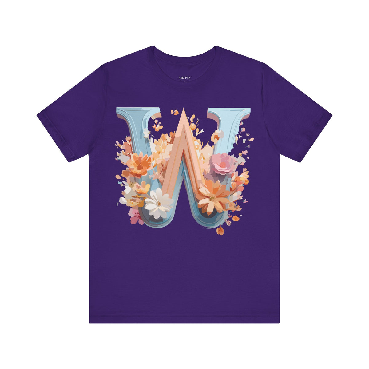 Letter W Graphic Unisex Cotton Bella+Canvas Tee with Art Letter Design