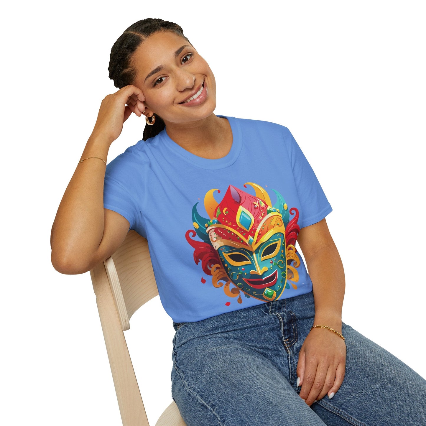 Mask Graphic Unisex Cotton Masquerade Design Artwork Tee 15