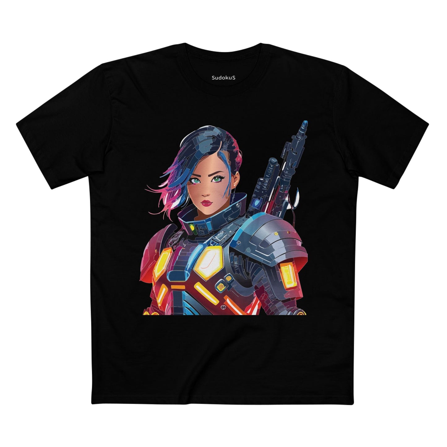 Army-woman Graphic Unisex 100 Cotton Staple Tee 14