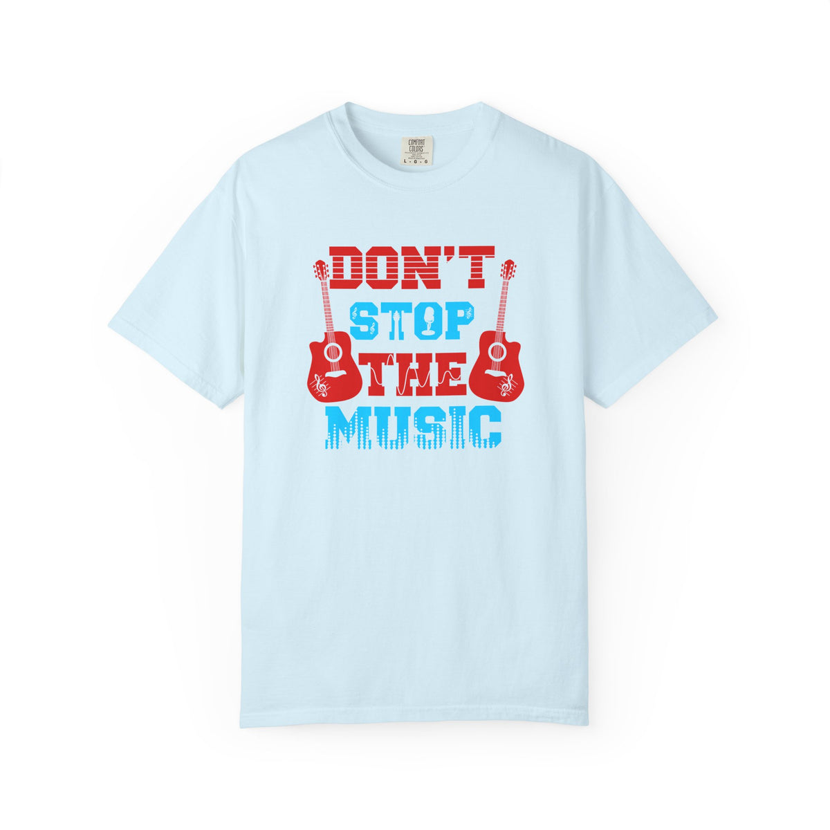 Don t Stop the Music T-Shirt Acoustic Guitar Typography Graphic Unisex Cotton Tee 042