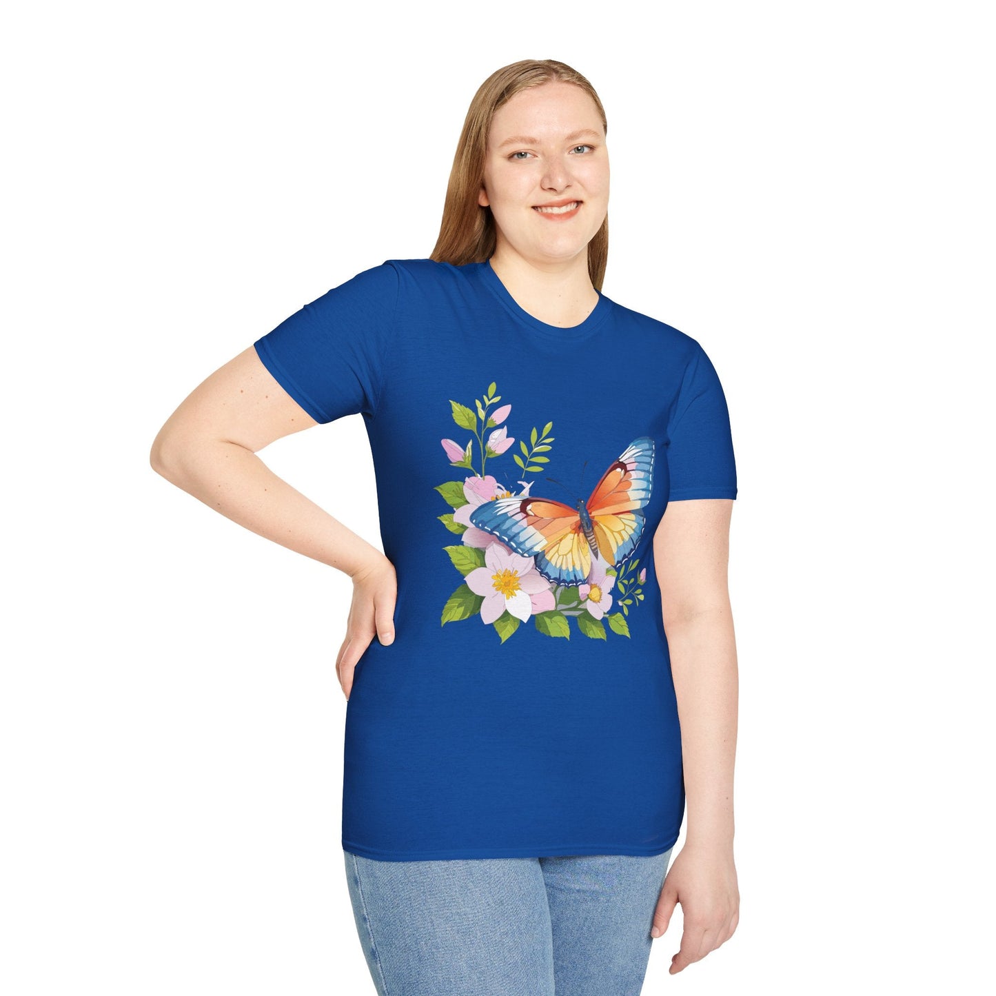Butterfly T Shirt Unisex Monarch Design Gildan Softstyle 64000 Ring Spun Cotton Tee