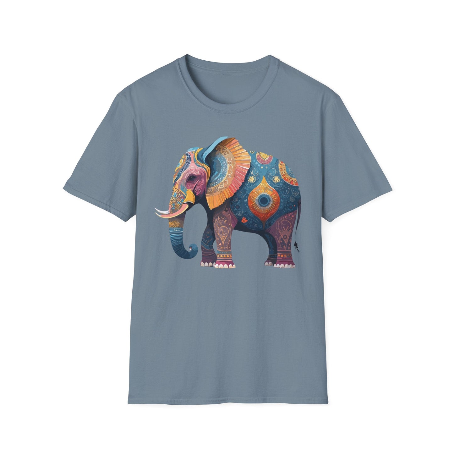 Elephant T Shirt Unisex Gildan Softstyle 64000 Tee With Animal Elephant Graphic Artwork