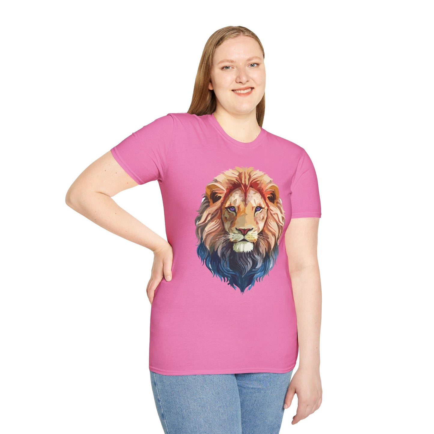 Lion Shirt Unisex Animal Tee Ring Spun Cotton Softstyle Tee Gildan