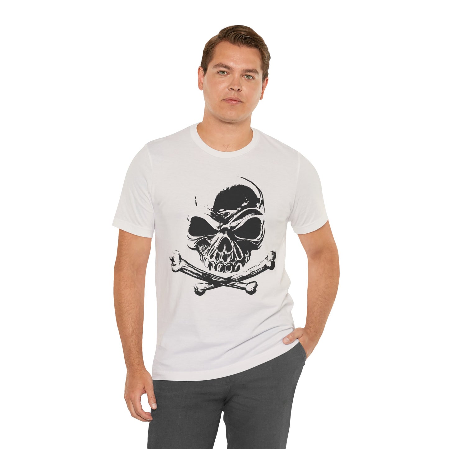 Black Skull Graphic Design Tee, Skull Shirt, Vintage Tees, Art Design T-Shirt, Vintage Graphic Tee, Art Shirts with Skulls