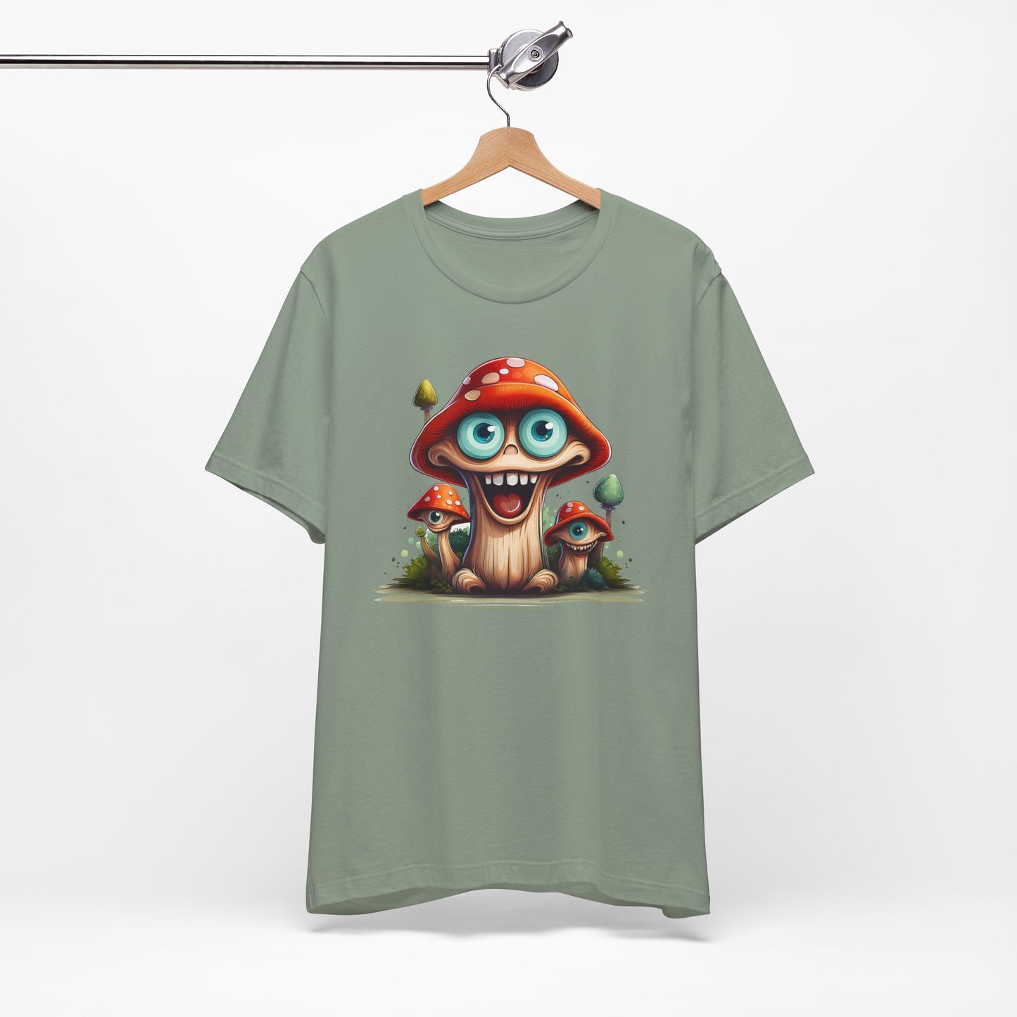 Cute Mushroom Graphic Tee, Fun Cartoon Shirt, Funny Mushroom Shirt, Cute Cartoon Tees, Graphic T-Shirt, Art Design T-Shirt