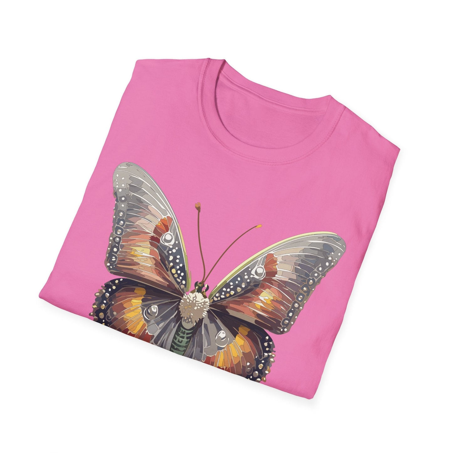 Butterfly Shirt Unisex Lightweight 100 Cotton Gildan Softstyle 64000 Tee Monarch Butterfly Design