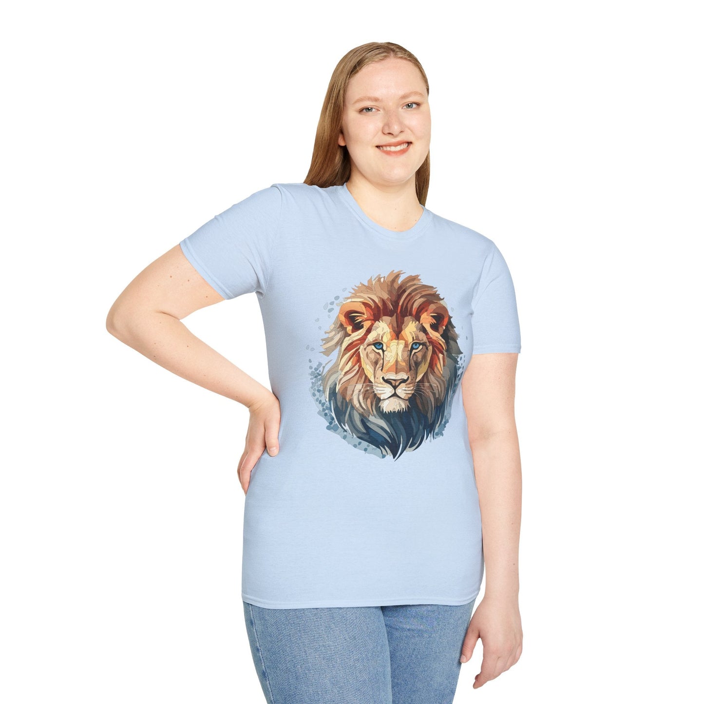 Unisex Lion Shirt Floral Lion Tee Gildan Softstyle 64000 Tee