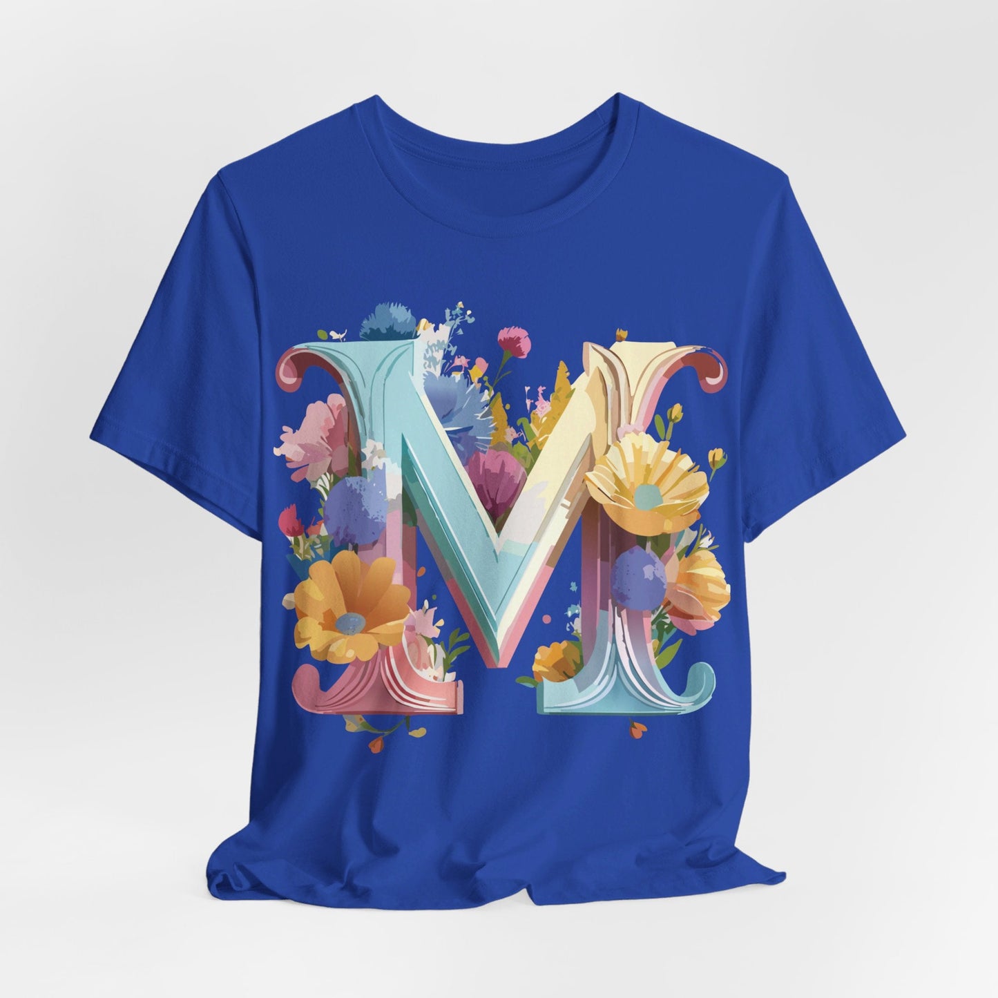 Letter M Shirt Unisex Graphic Tee Vintage Inspired Artwork Adelpha Short Sleeve Collection