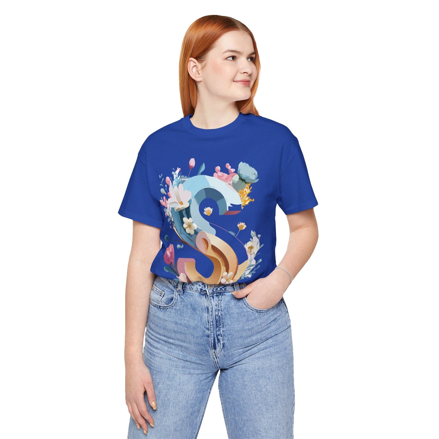 Letter S Shirt Graphic Tee Unisex Jersey Short Sleeve Premium Vintage Inspired Artwork Adelpha
