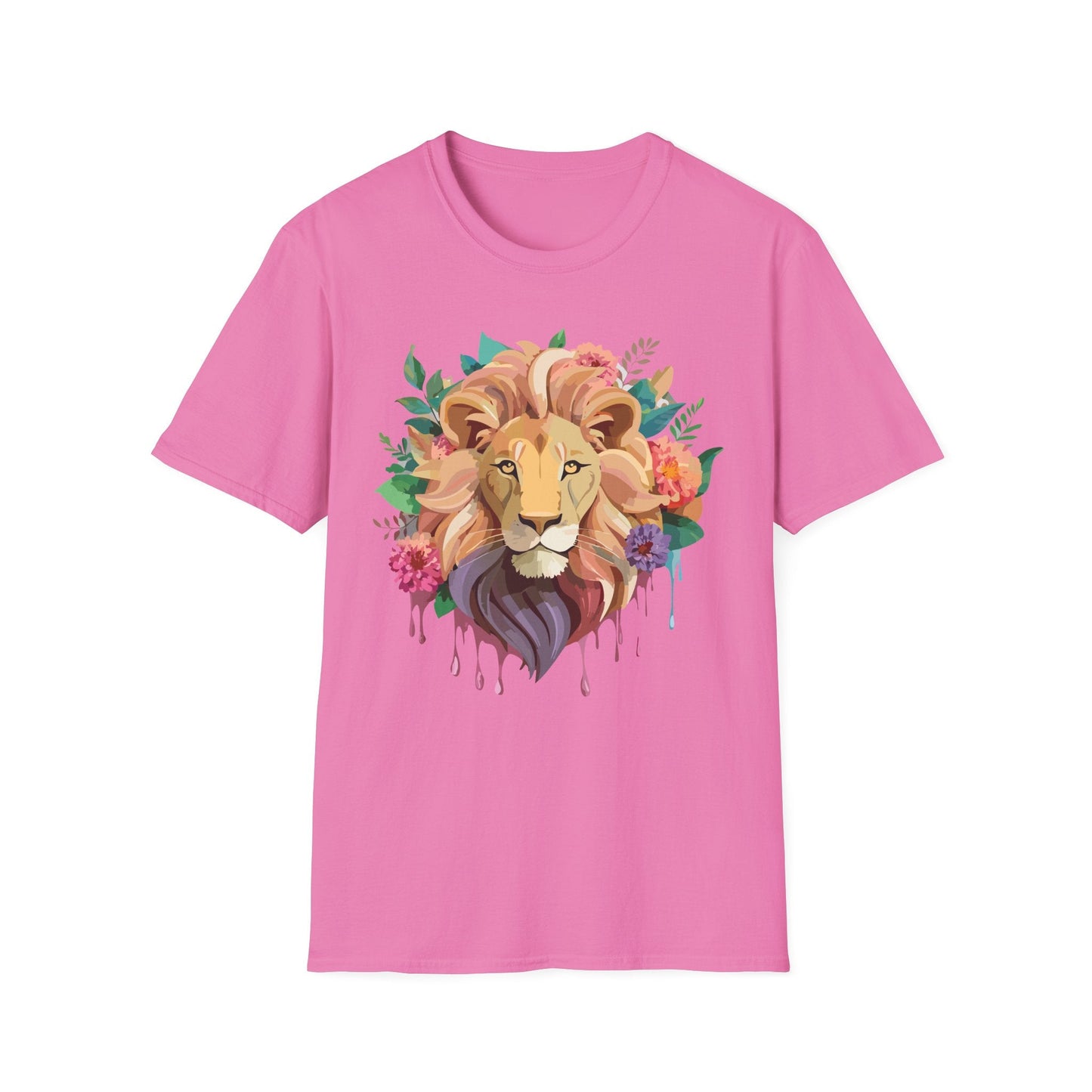 Lion Shirt Unisex Softstyle Tee 100 Percent Ring Spun Cotton Animal Print