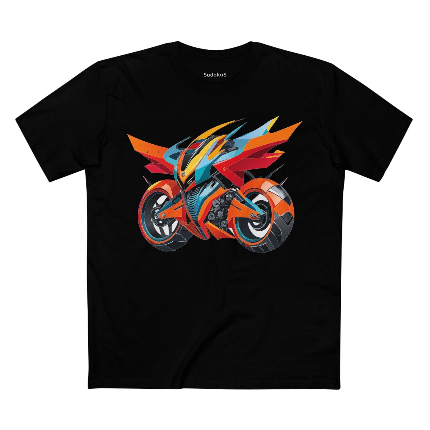 Moto Bike Graphic Unisex 100 Cotton Staple Tee 1
