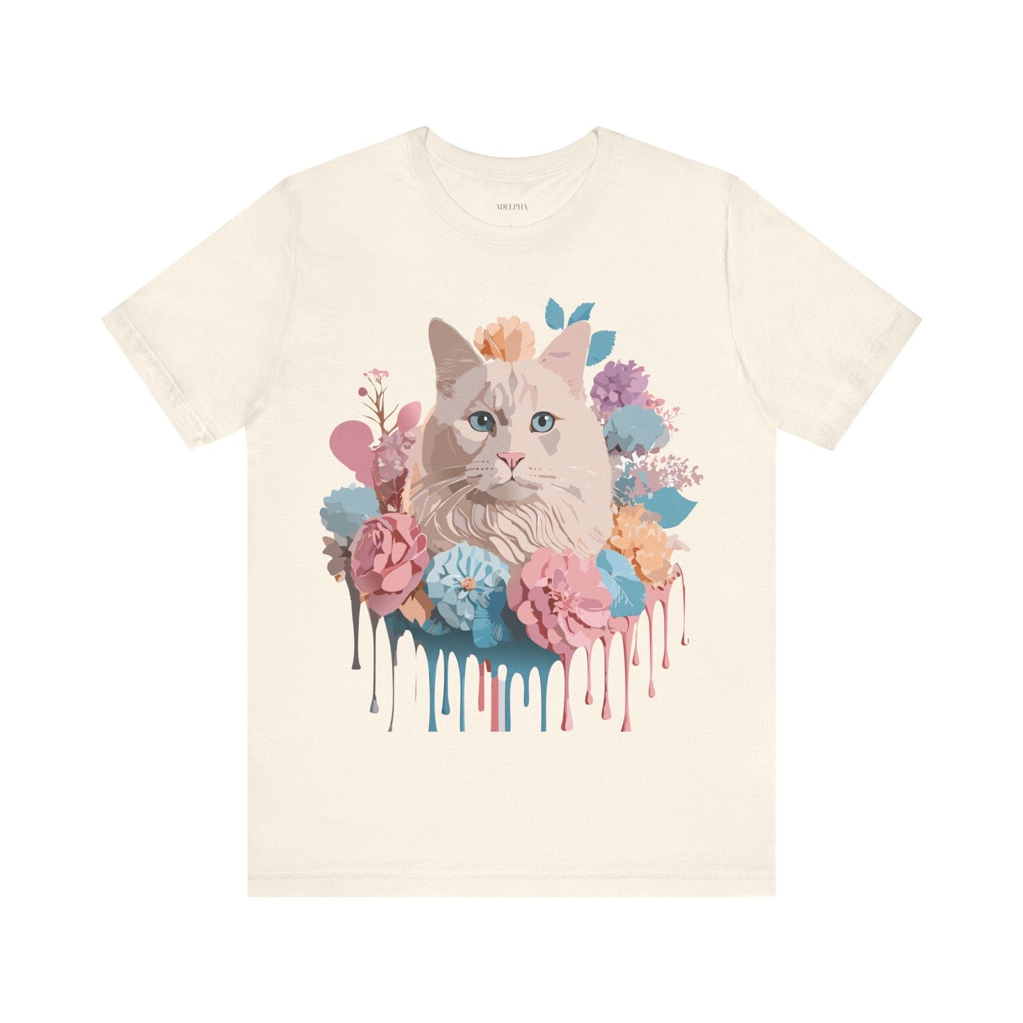 Cat Graphic Tee Unisex Short Sleeve Shirt With Vintage Art Adelpha