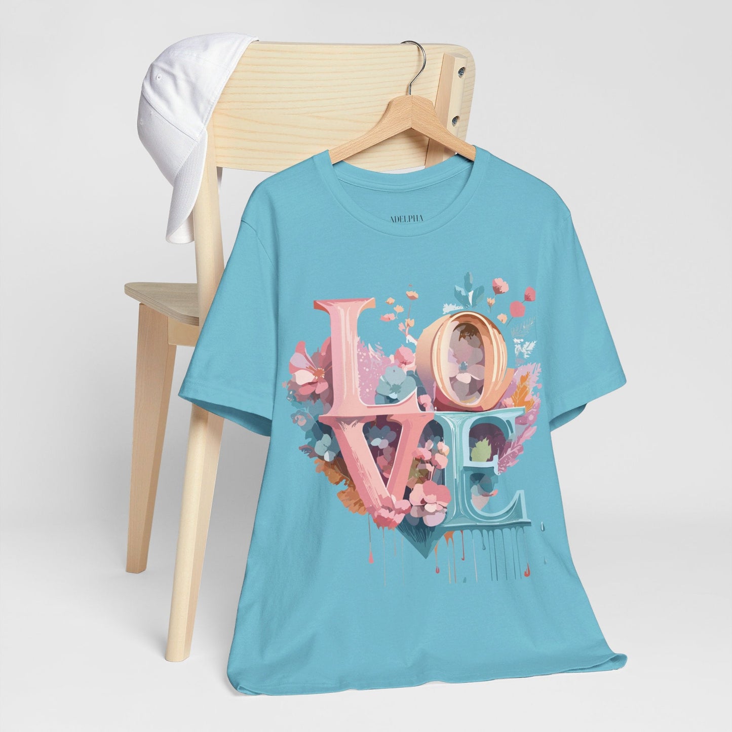 Valentine Day Graphic Unisex 100 Cotton Vintage Artwork with Love and Flower Design Tee 53