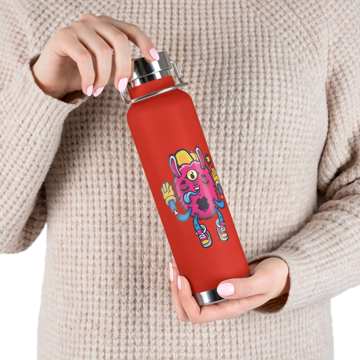 22oz Copper Insulated Water Bottle with Cartoon Design - CV65